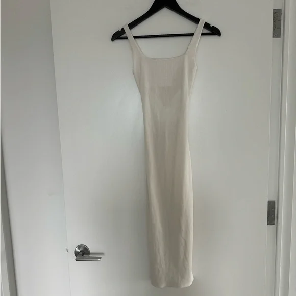 Socialite White Ribbed Cutout Midi Dress - Picture 2 of 6